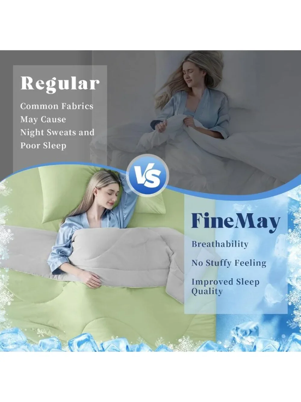 Queen Size Cooling Comforter for Hot Sleepers - Lightweight, Soft, 80